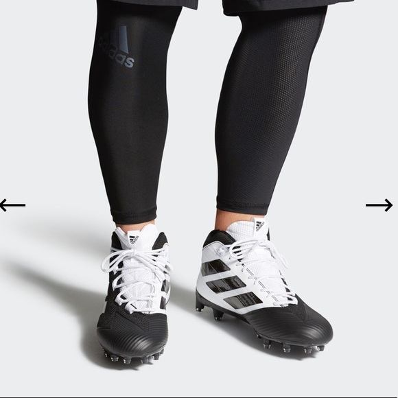 Adidas Freak Carbon Mid Cleats Black and White - Picture 1 of 5